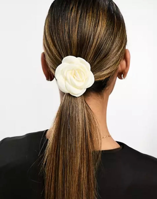 White Rose Hair tie